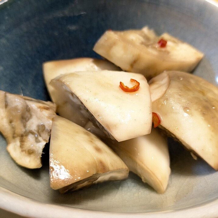 電子レンジ調理☆めんつゆで楽々な白なすの煮びたし